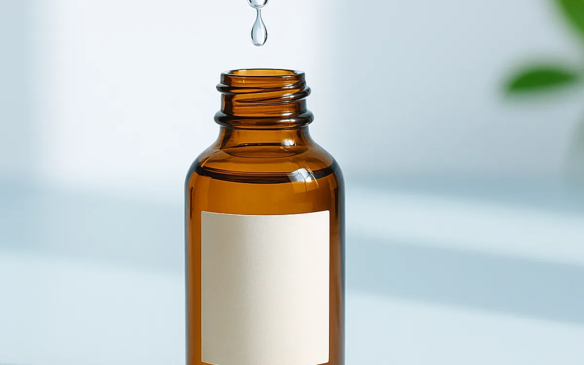 Salicylic acid face wash bottle with a pipette and clear gel texture